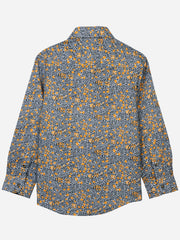 Yellow & Grey Floral Printed Casual Shirt