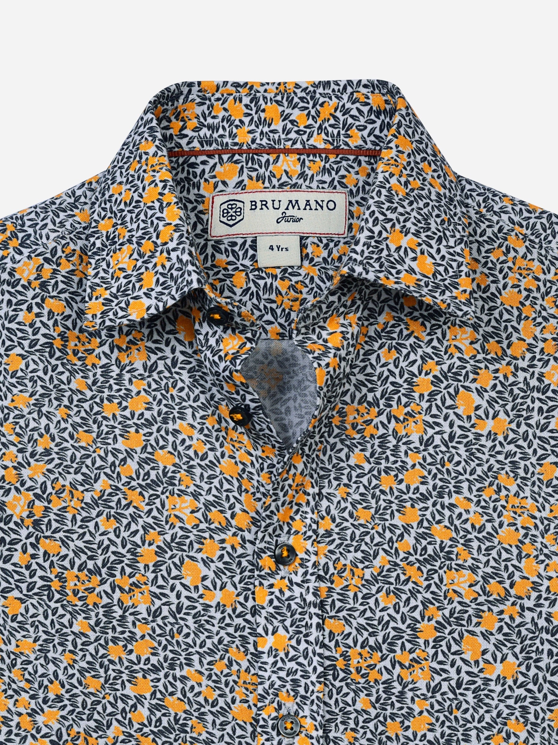 Yellow & Grey Floral Printed Casual Shirt