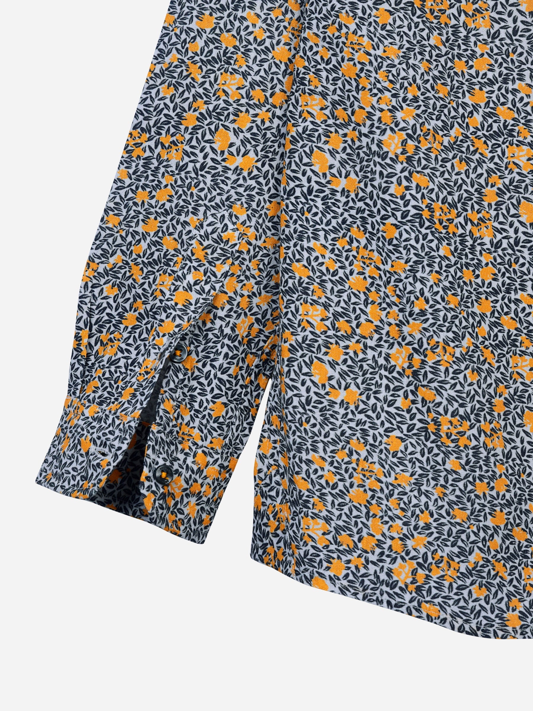 Yellow & Grey Floral Printed Casual Shirt