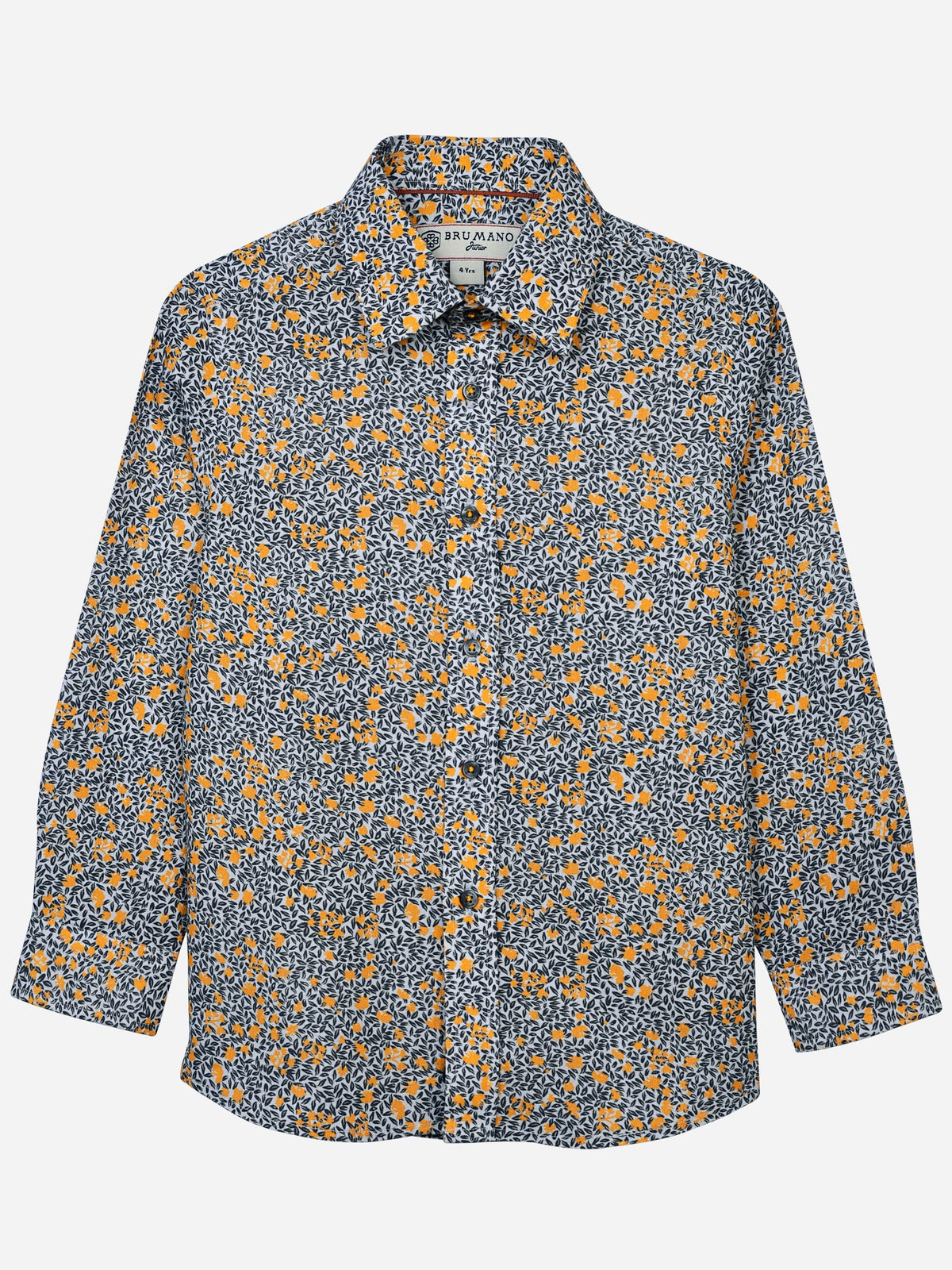 Yellow & Grey Floral Printed Casual Shirt