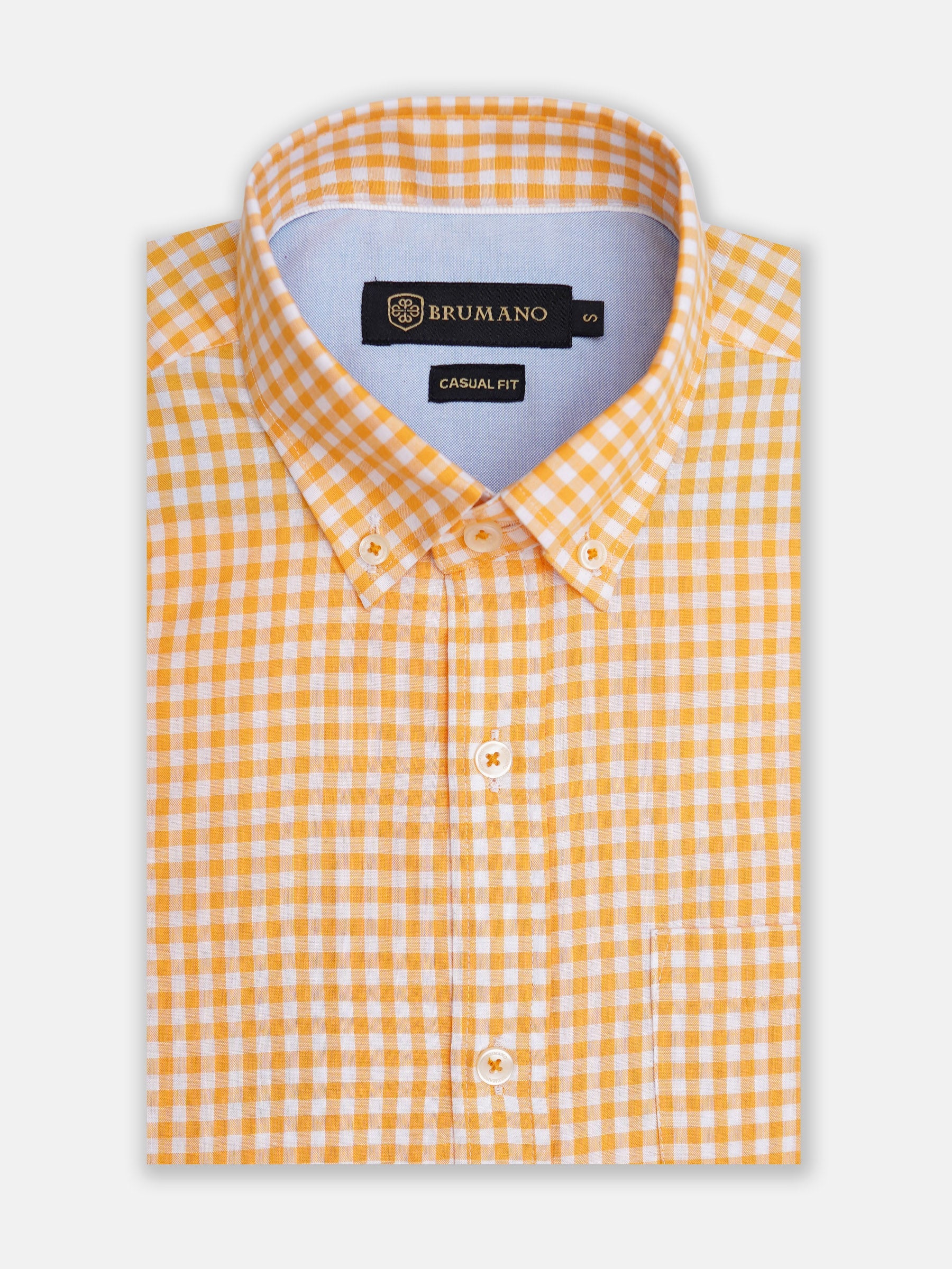 Yellow Bold Gingham Checkered Shirt