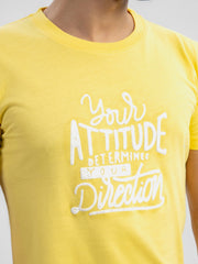 Yellow Abstract 3d Printed Crew Neck T-Shirt