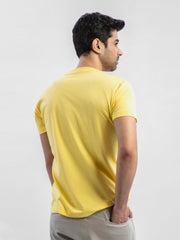 Yellow Abstract 3d Printed Crew Neck T-Shirt