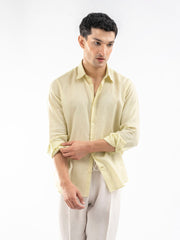 Yellow Airy Linen Blended Shirt