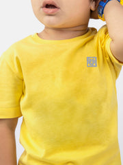 Yellow Basic Crew Neck Casual T-Shirt