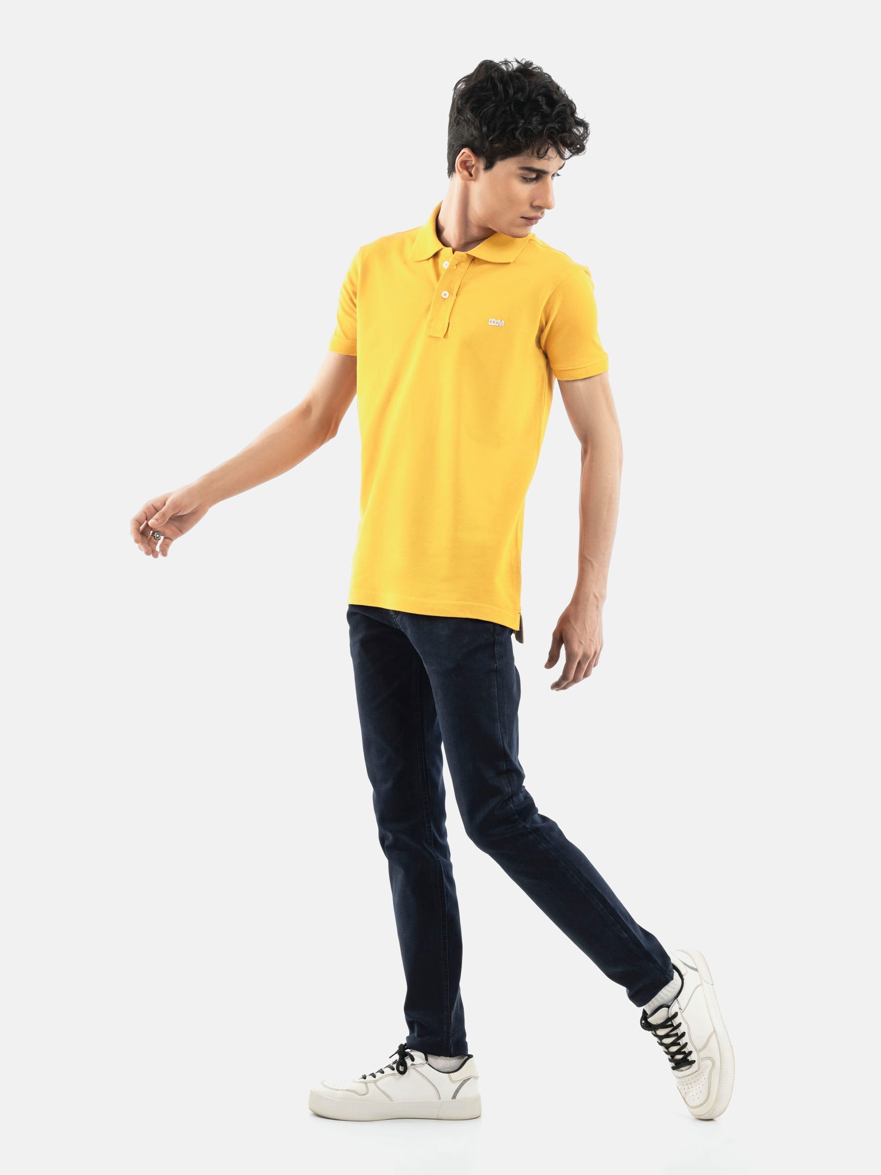 Yellow Basic Pique Polo Shirt