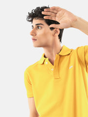 Yellow Basic Pique Polo Shirt