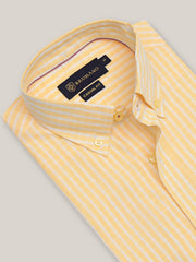 Yellow Striped Light Weight Button Down Shirt