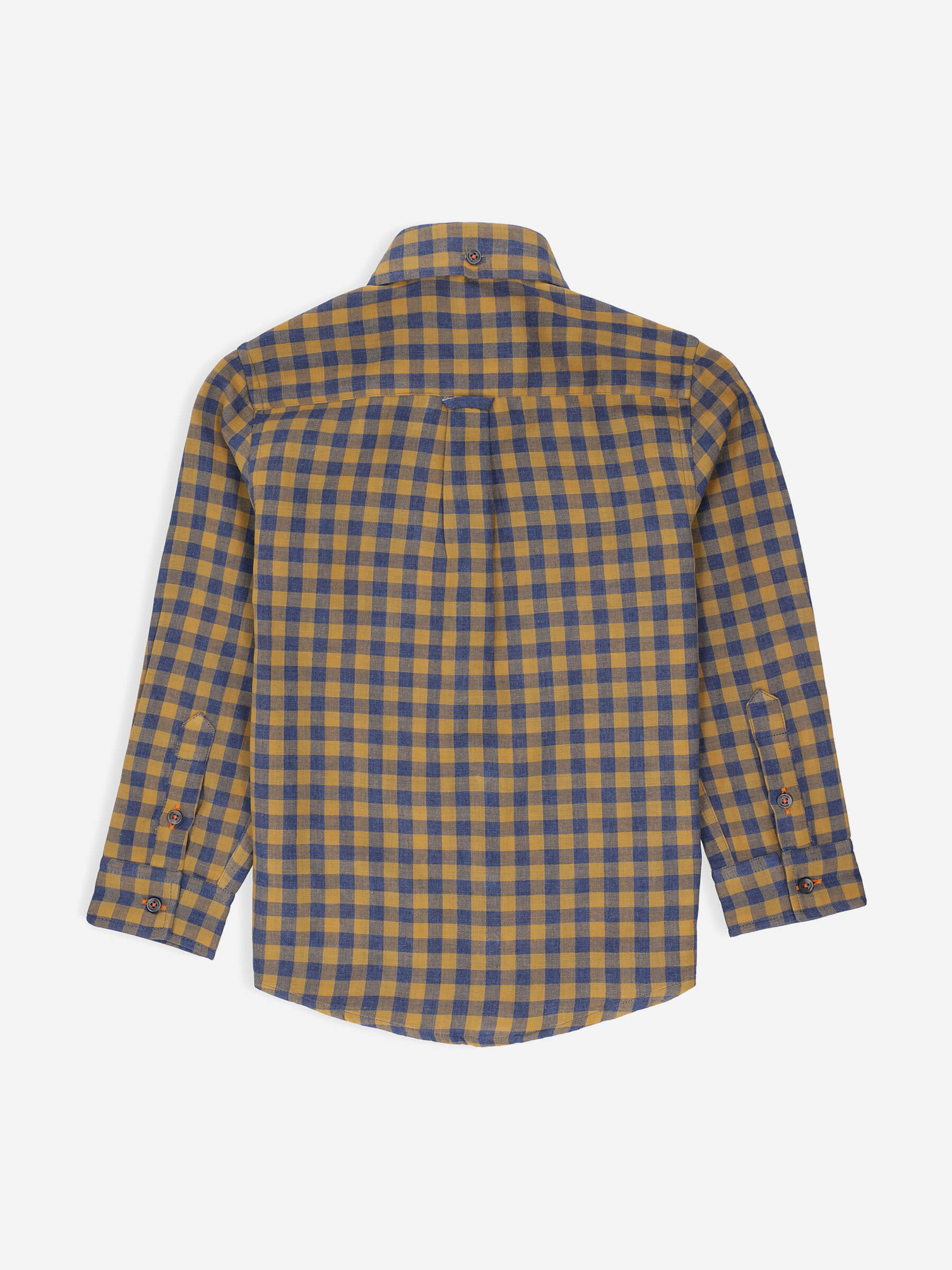 Yellow & Blue Gingham Casual Shirt