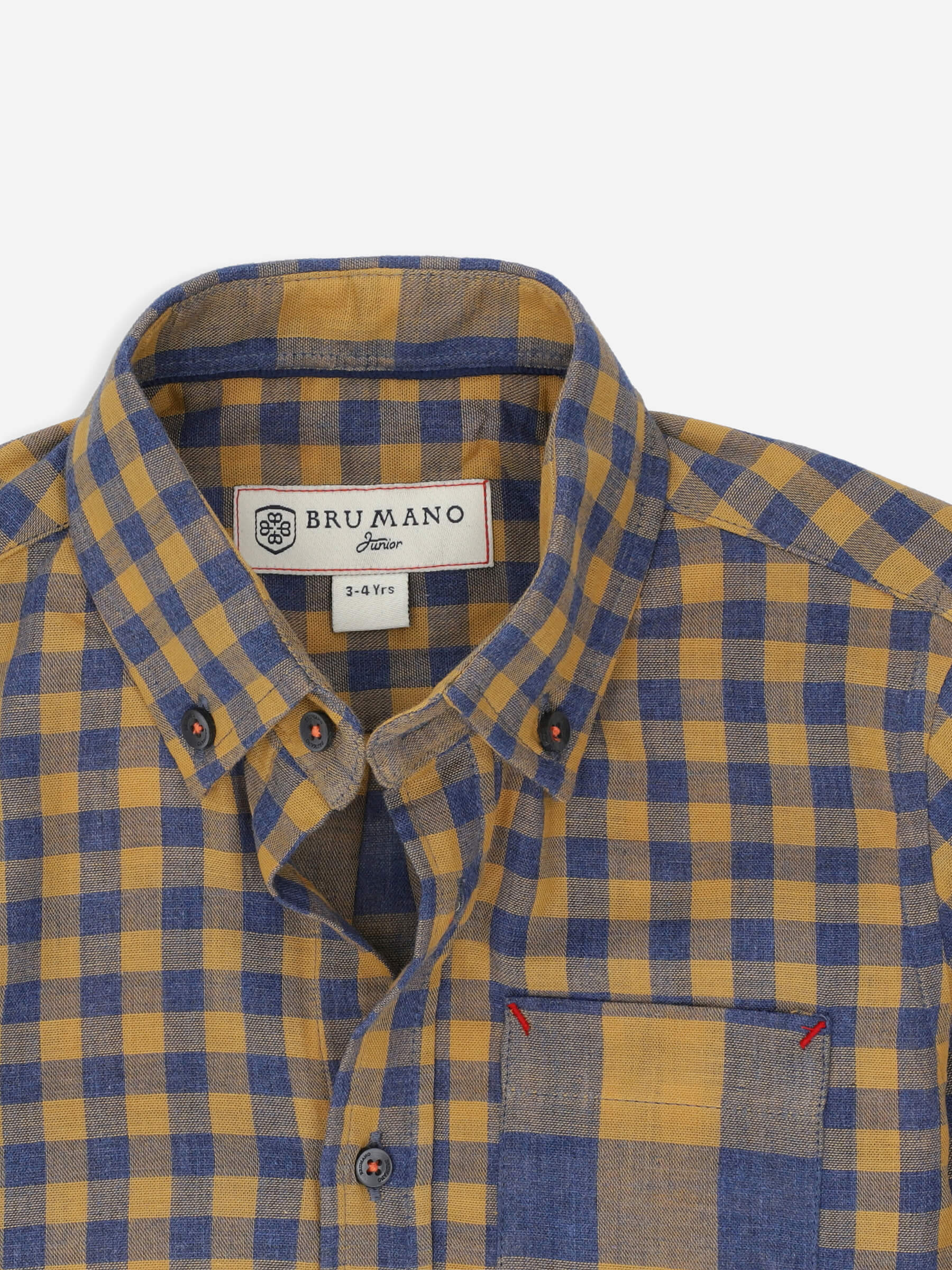 Yellow & Blue Gingham Casual Shirt