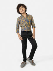 Yellow & Blue Gingham Casual Shirt