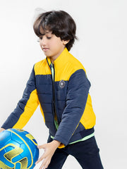 Yellow & Blue Puffer Casual Jacket - Unisex