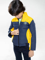 Yellow & Blue Puffer Casual Jacket - Unisex