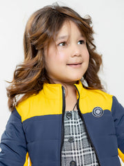 Yellow & Blue Puffer Casual Jacket - Unisex