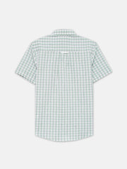Light Green & Grey Checkered Half Sleeve Shirt - Junior