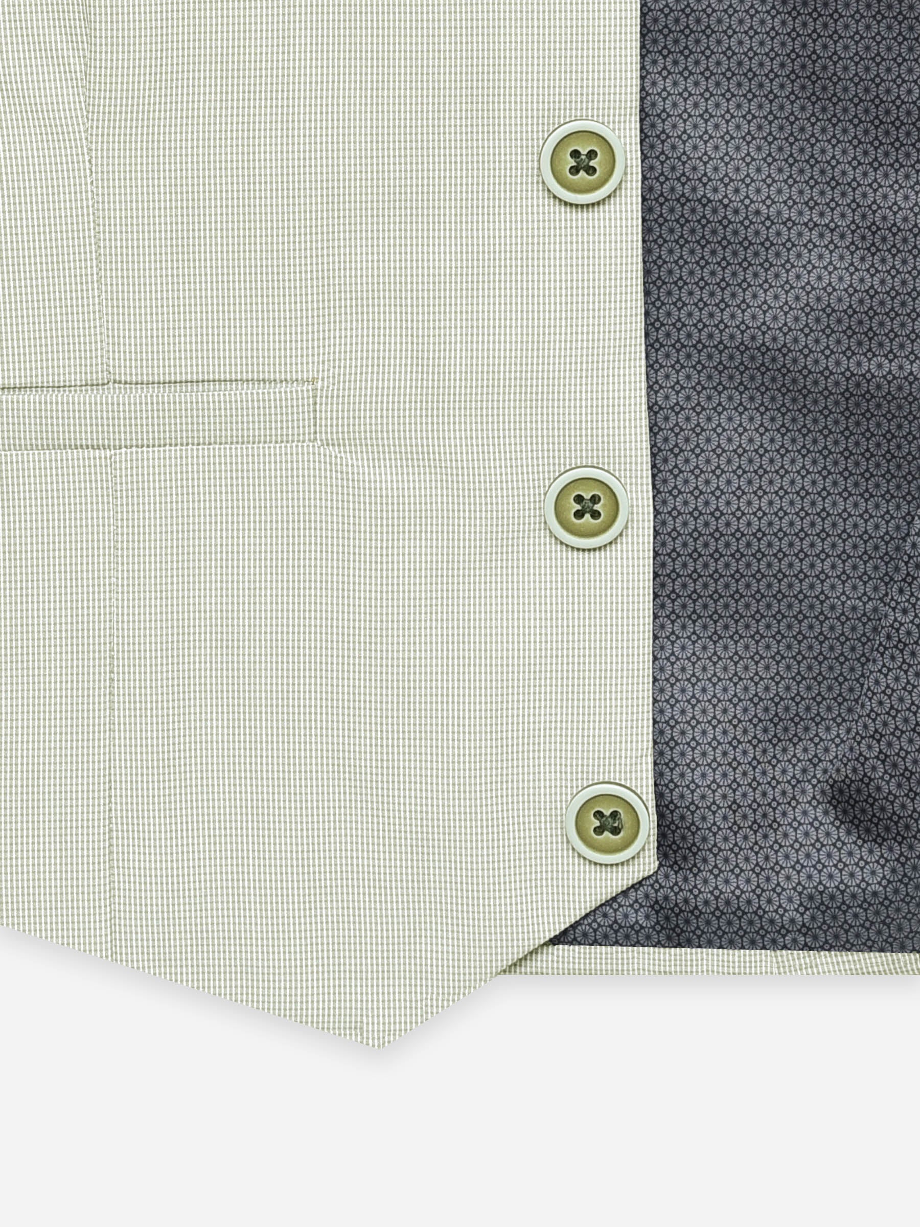 Light Olive Micro Gingham Vest with Best - Junior