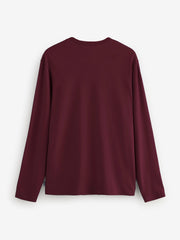 Maroon Long Sleeve Crew Neck T-Shirt - Women