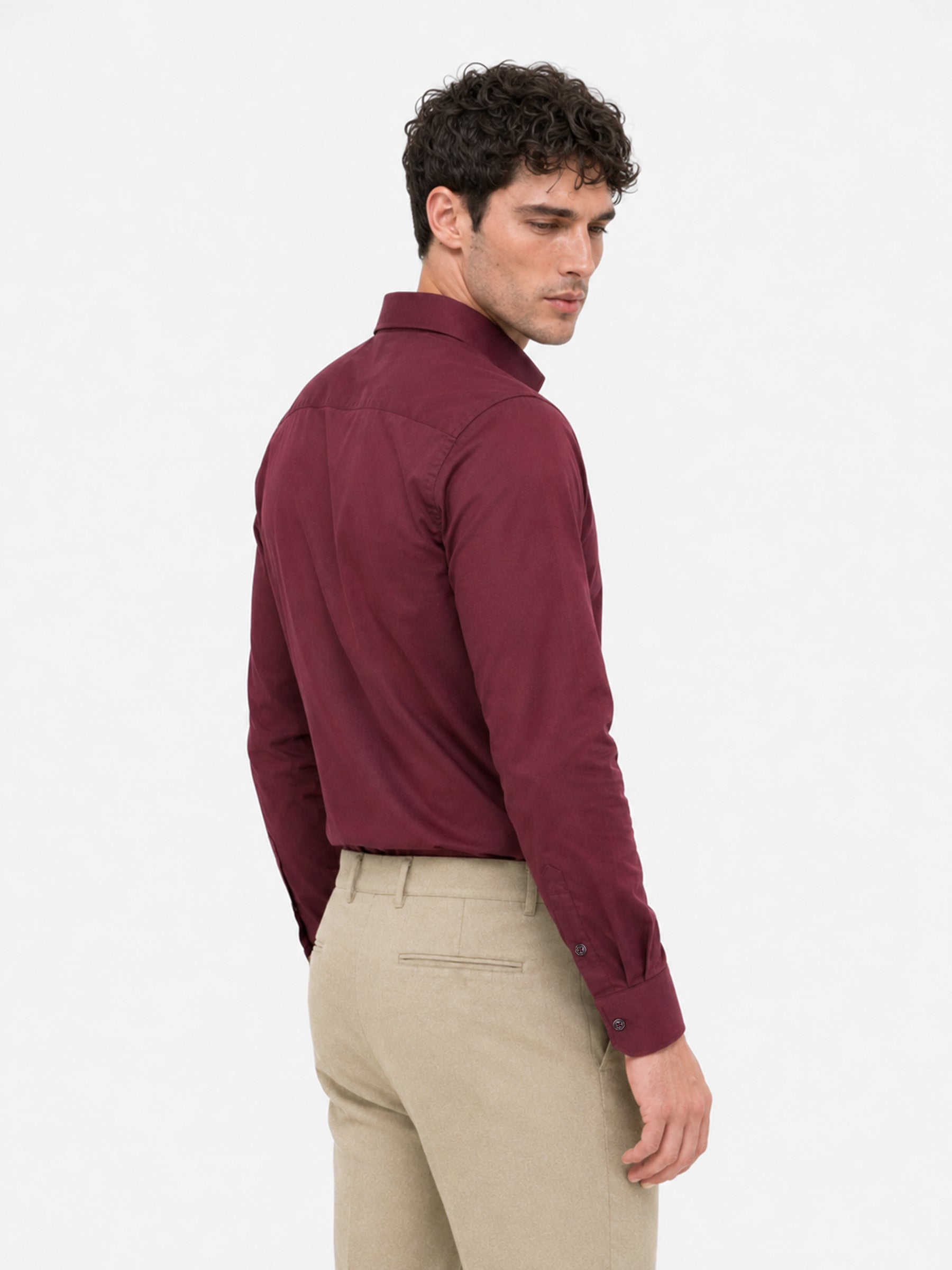 Maroon Structured Classic Formal Shirt