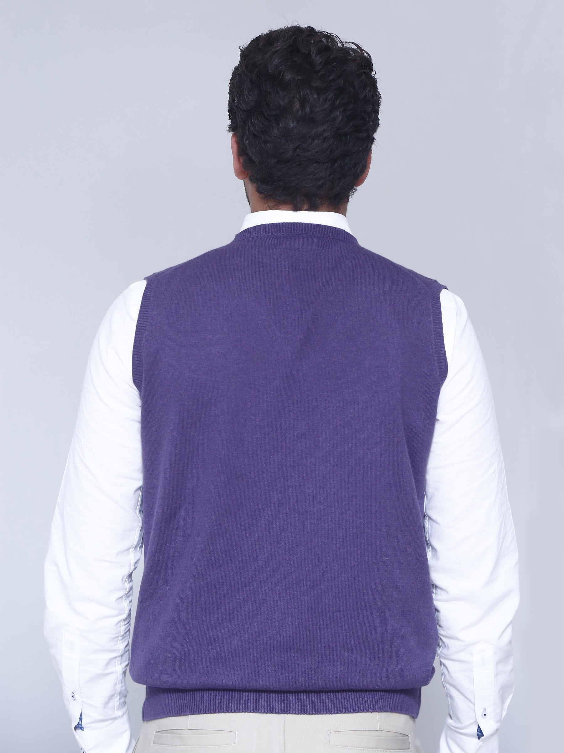 Purple Sleeveless V-Neck sweater