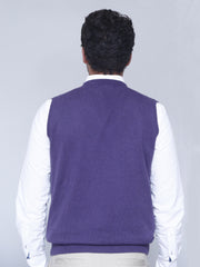 Purple Sleeveless V-Neck sweater