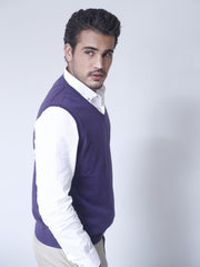 Purple Sleeveless V-Neck sweater