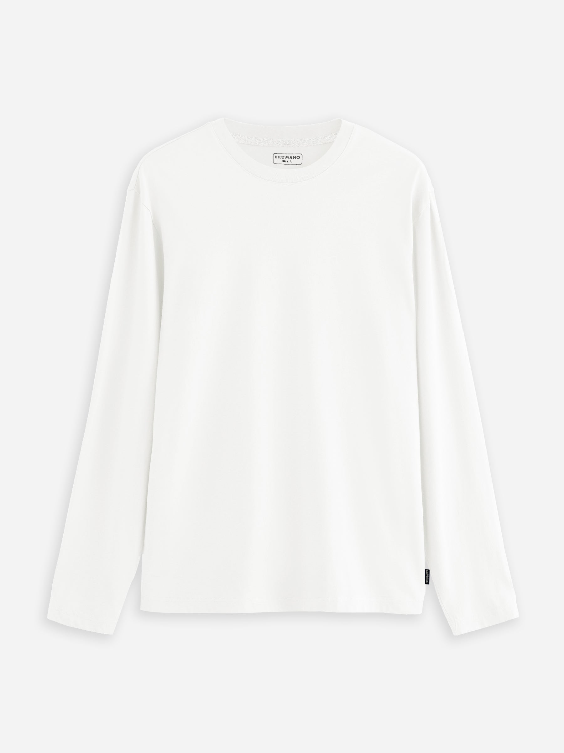 White Long Sleeve Crew Neck T-Shirt - Women