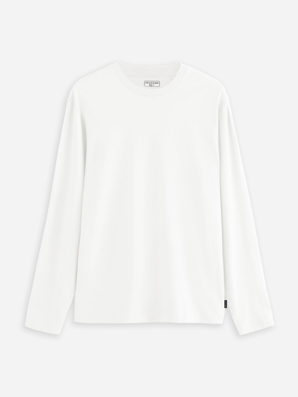 White Long Sleeve Crew Neck T-Shirt - Women