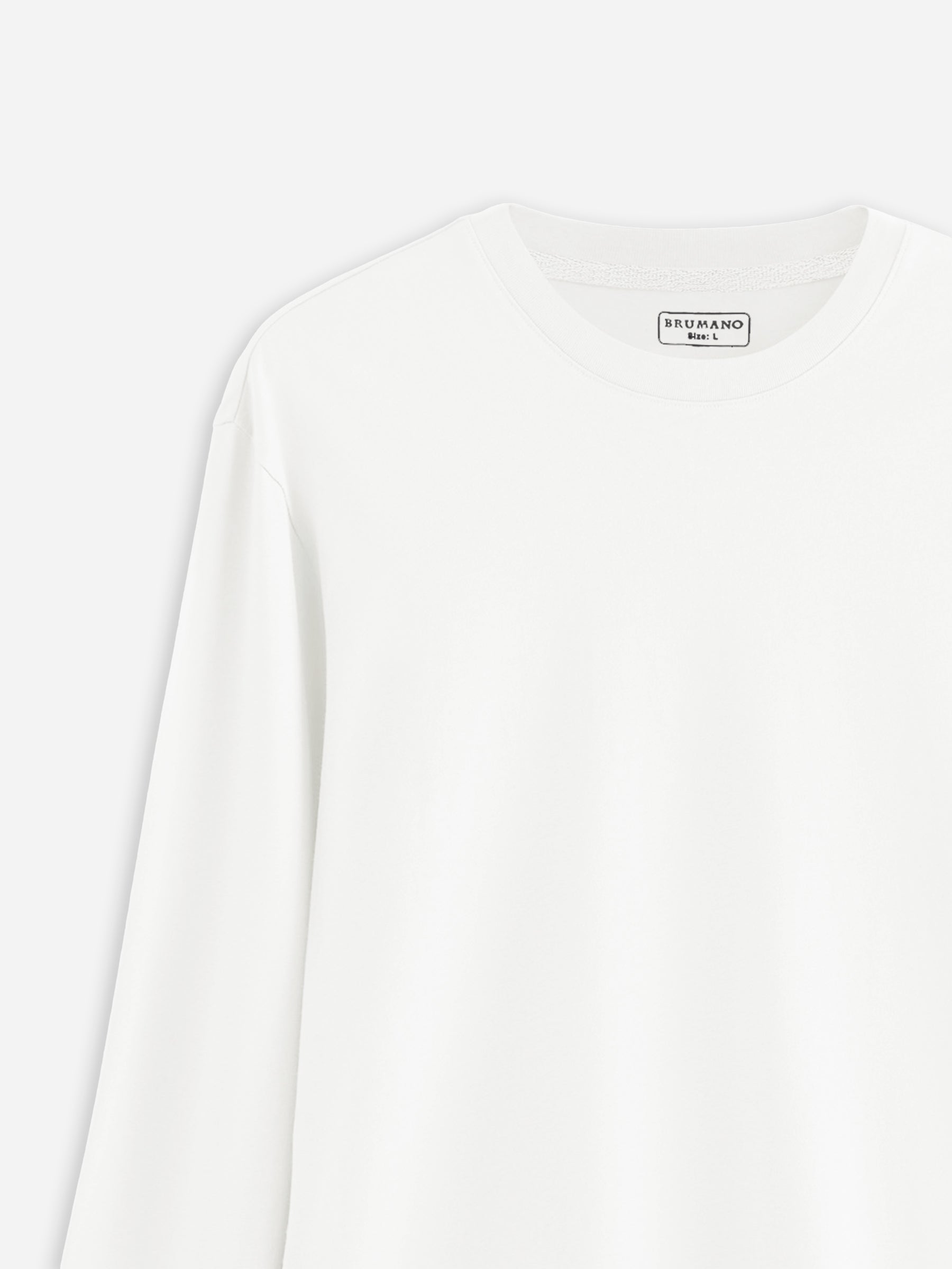 White Long Sleeve Crew Neck T-Shirt
