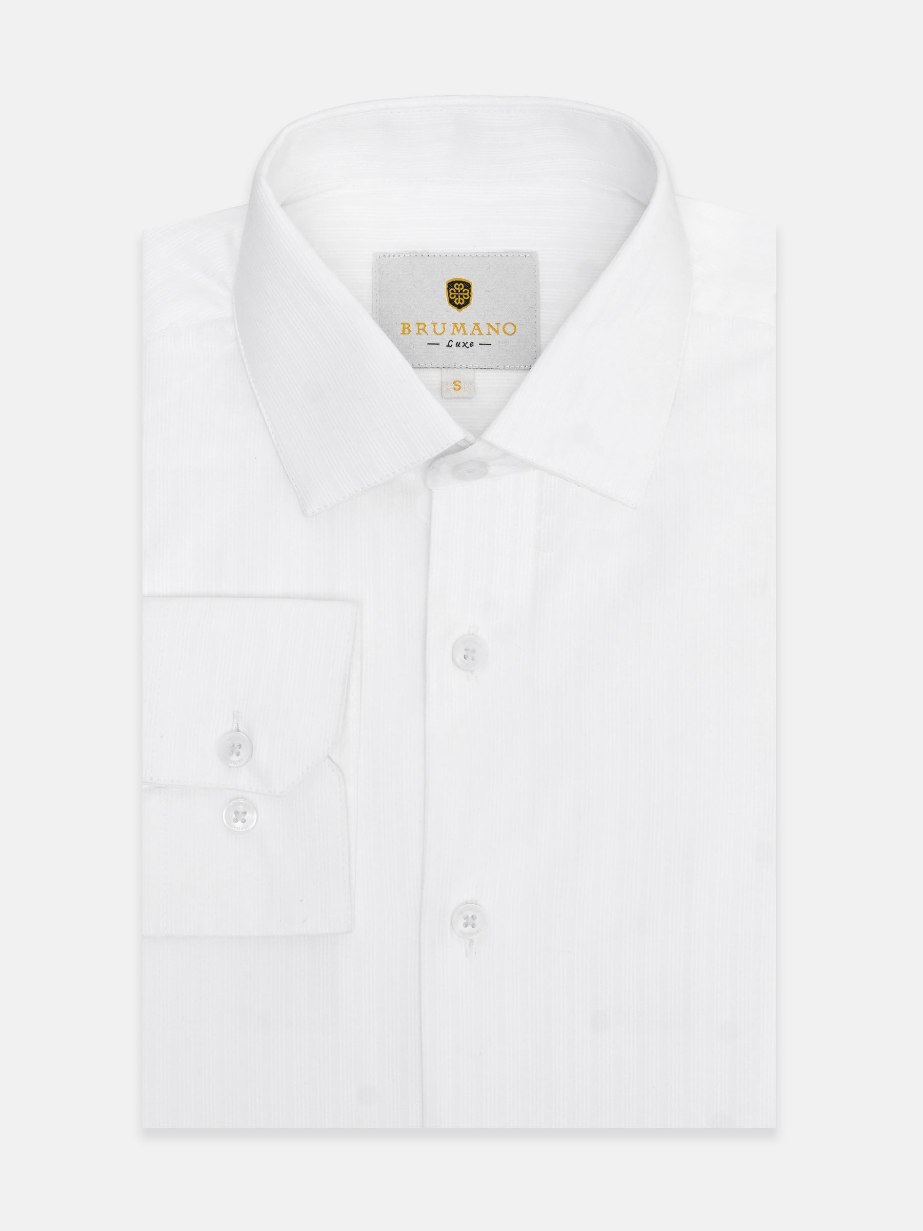 White Multi Self Striped Shirt - Luxe