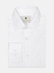 White Self Polka Dot Formal Shirt - Luxe