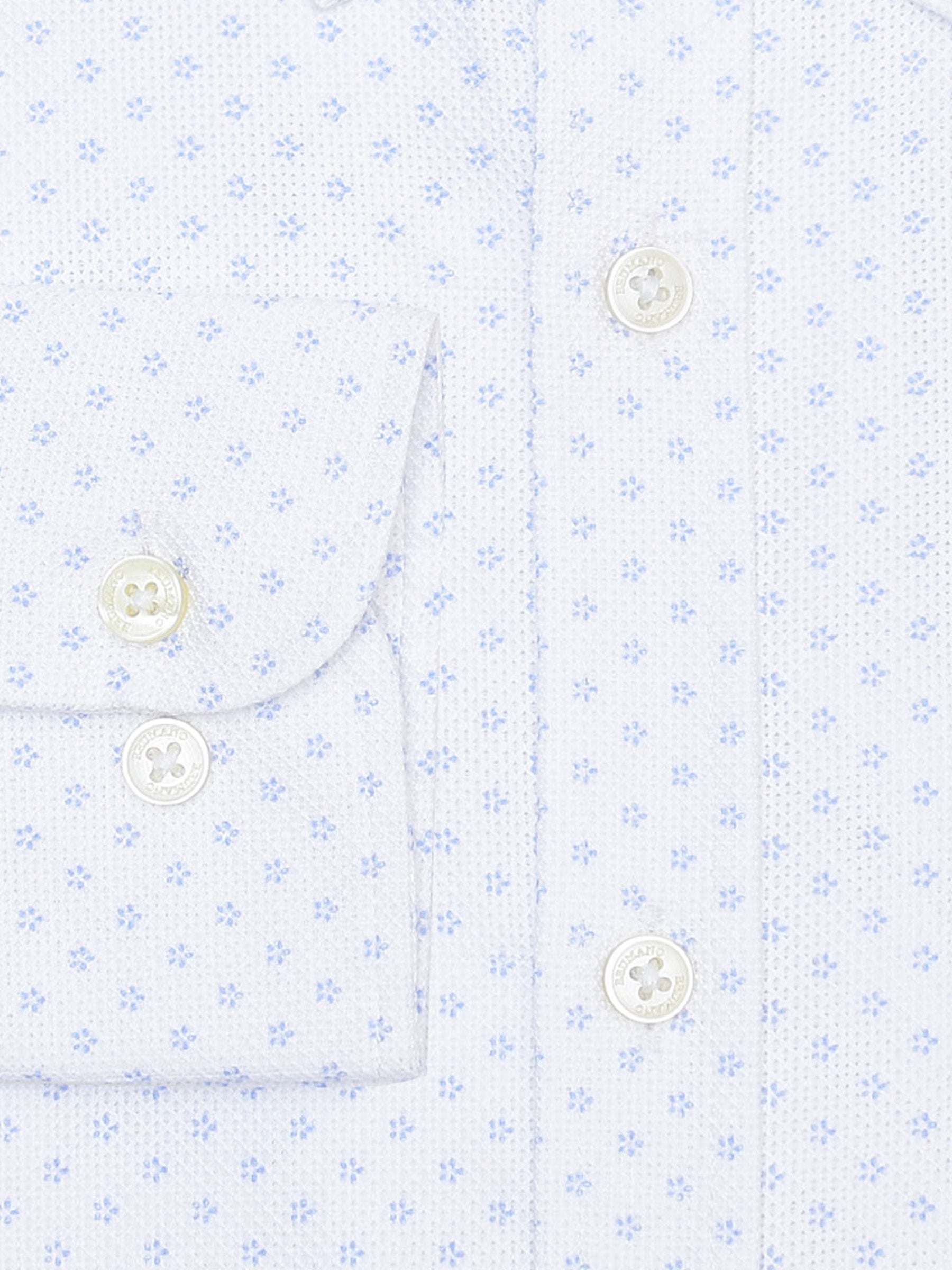 White Structured Printed Button Down Shirt - Luxe